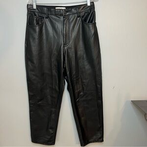 Abercrombie Fitch Curve Lo Ankle Straight Ultra High Rise Vegan Leather Pants 31